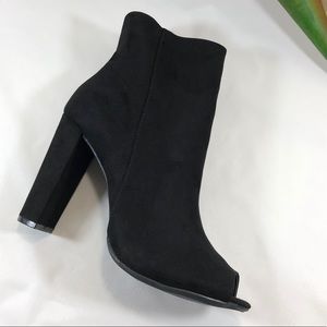 NWOB Women’s Faux Suede Peep Toe Ankle Bootie